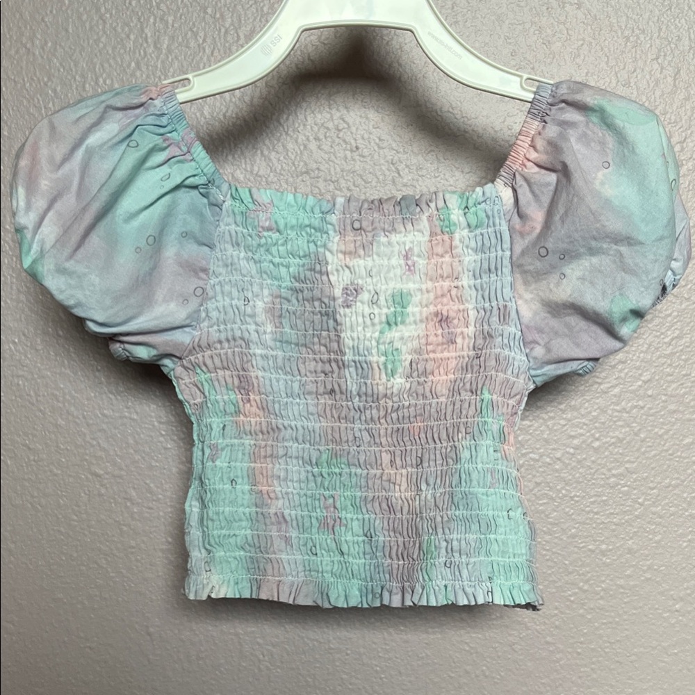 Disney Multicolor Puff Sleeve Crop Top